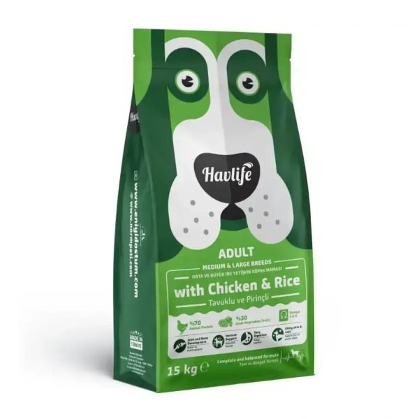 Havlife Medium and Large Breed Adult Dog Food with Chicken and Rice (15 Kg)